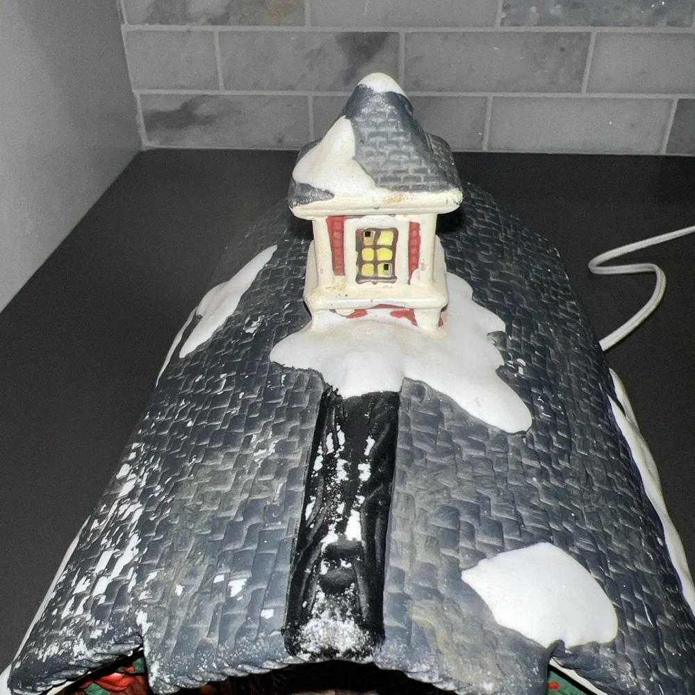 Holiday Time Christmas Village Country Barn Includes Cord Clear Bulb